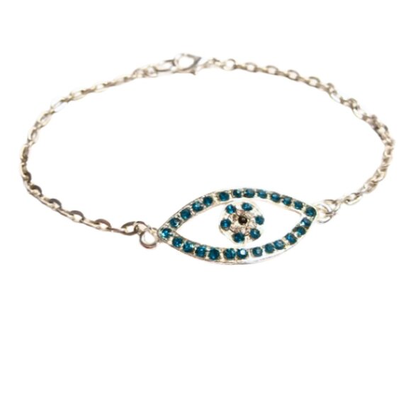 Eye of Horus Blue Crystal Link Bracelet - Picture 2 of 13